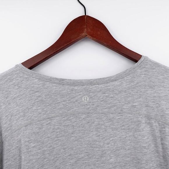 Lululemon To The Point Top Womens Size Large Gray Asymmetric Yoga Lounge - Picture 7 of 11